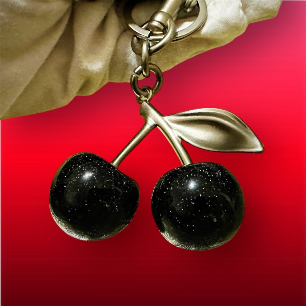 Black Cherry keychain Pendant with silver color